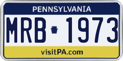 PA license plate MRB1973
