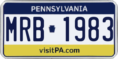 PA license plate MRB1983
