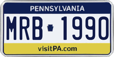 PA license plate MRB1990