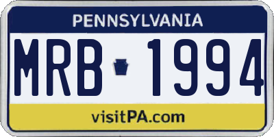 PA license plate MRB1994