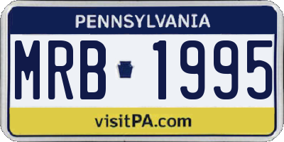 PA license plate MRB1995