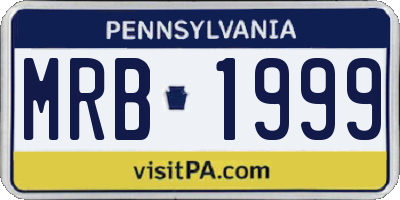 PA license plate MRB1999