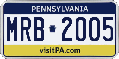 PA license plate MRB2005