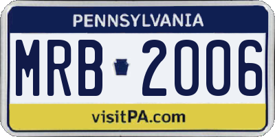 PA license plate MRB2006