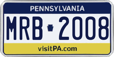 PA license plate MRB2008
