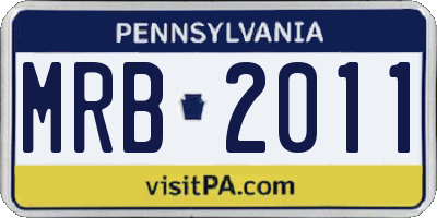 PA license plate MRB2011