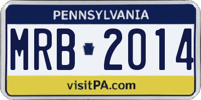 PA license plate MRB2014