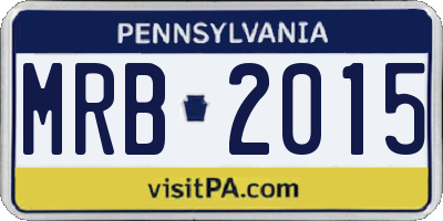 PA license plate MRB2015