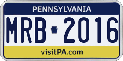 PA license plate MRB2016
