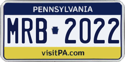 PA license plate MRB2022