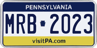 PA license plate MRB2023