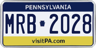 PA license plate MRB2028