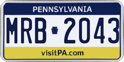 PA license plate MRB2043