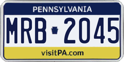 PA license plate MRB2045