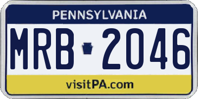 PA license plate MRB2046
