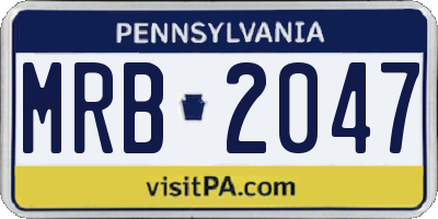 PA license plate MRB2047