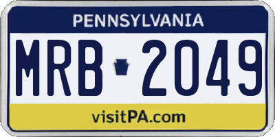 PA license plate MRB2049