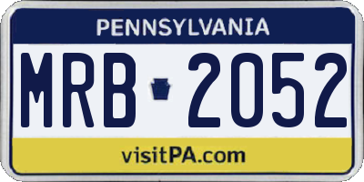 PA license plate MRB2052