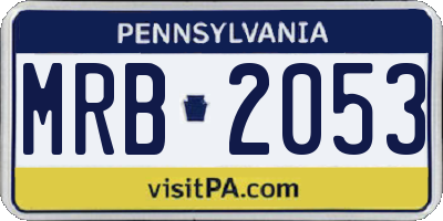 PA license plate MRB2053