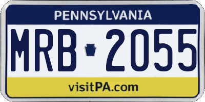PA license plate MRB2055