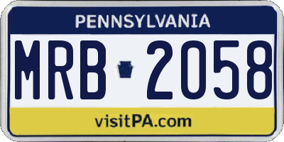 PA license plate MRB2058