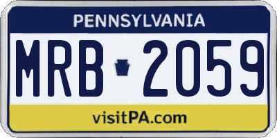 PA license plate MRB2059