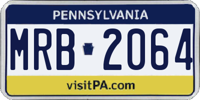 PA license plate MRB2064
