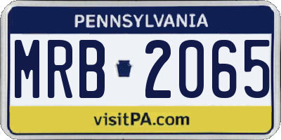 PA license plate MRB2065