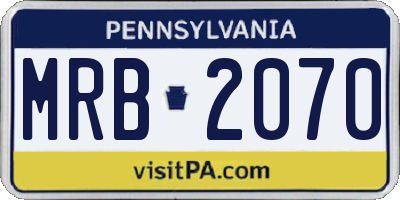 PA license plate MRB2070