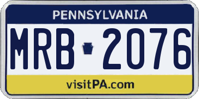 PA license plate MRB2076