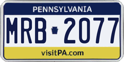 PA license plate MRB2077