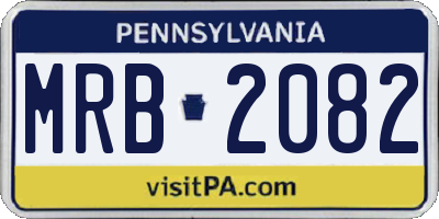 PA license plate MRB2082