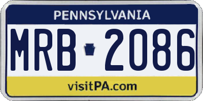 PA license plate MRB2086