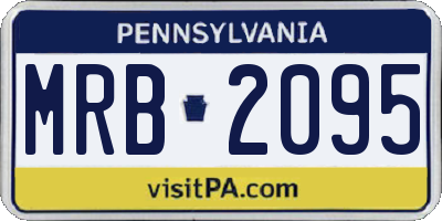PA license plate MRB2095