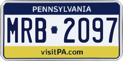 PA license plate MRB2097