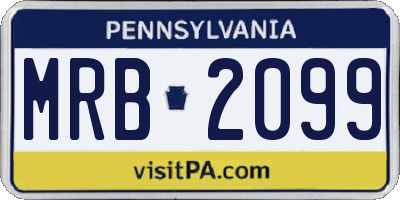PA license plate MRB2099