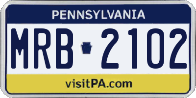 PA license plate MRB2102