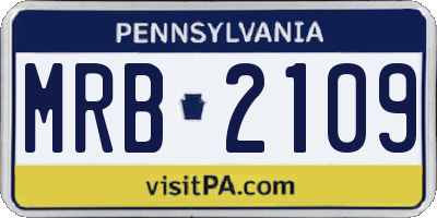 PA license plate MRB2109