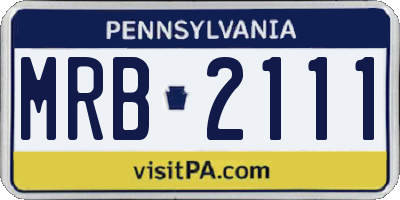 PA license plate MRB2111