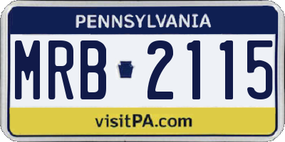 PA license plate MRB2115