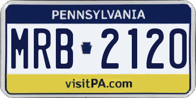 PA license plate MRB2120