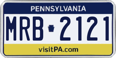 PA license plate MRB2121