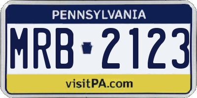 PA license plate MRB2123