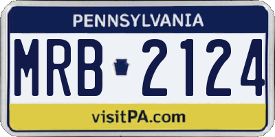 PA license plate MRB2124