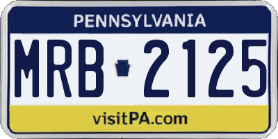 PA license plate MRB2125
