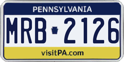 PA license plate MRB2126