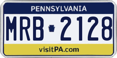 PA license plate MRB2128