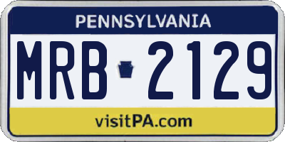 PA license plate MRB2129