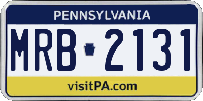 PA license plate MRB2131