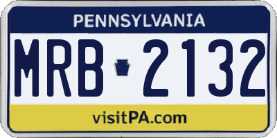 PA license plate MRB2132